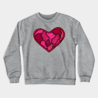 Patchwork Heart Crewneck Sweatshirt